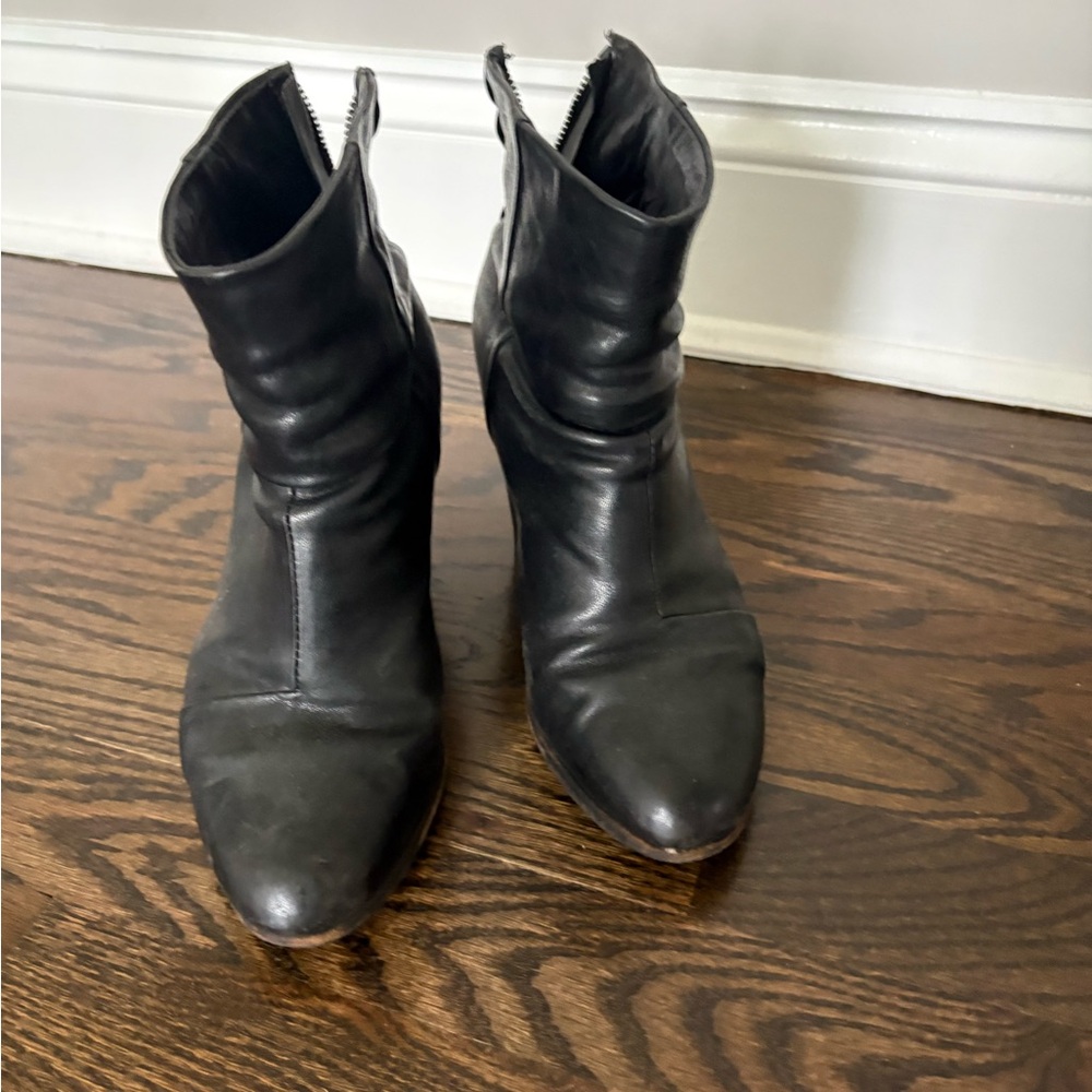 Rag & Bone | Classic Newbury Black Leather short Ankle Heeled Booties Boots 36/6 - Picture 13 of 13
